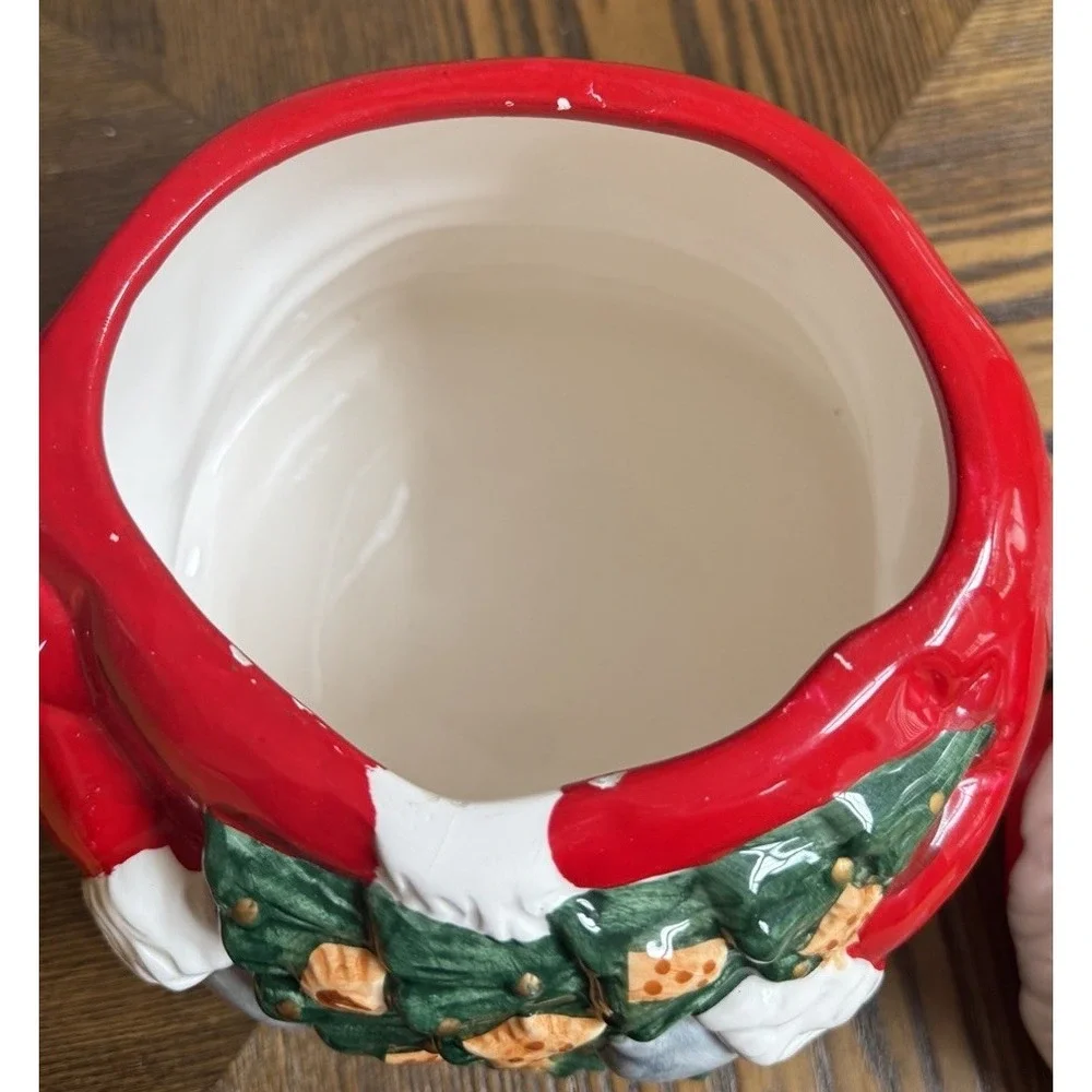 Vintage World Bazaars Inc Santa Claus Ceramic Cookie Jar Christmas Holiday WBI